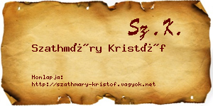 Szathmáry Kristóf névjegykártya